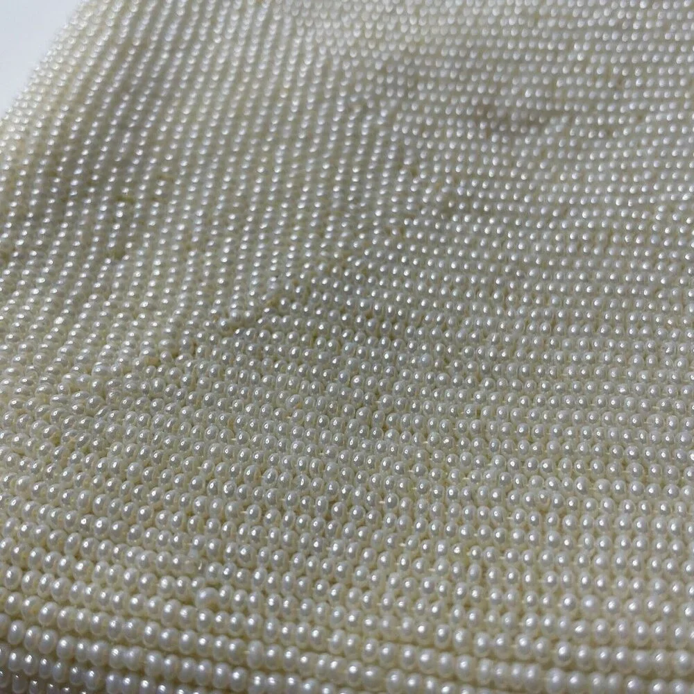 La Regale clutch purse Italian beads White Japan‎ Vintage Mid Century Floral EL4
